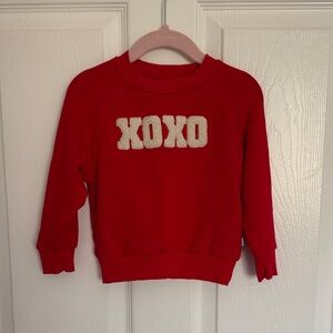Vibrant Red Kids Sweatshirt with XOXO Design